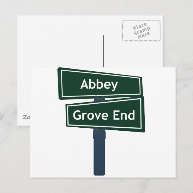 Abbey Road und Grove End Road Street Sign Postkarte (Vorne/Hinten)