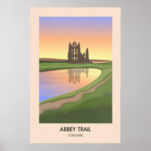 Abbey Trail Yorkshire Wandern Reiseplakat Poster