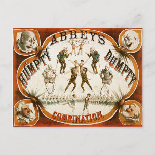 Abbey's Humpty Dumpty Kombinationszirkusplakat Postkarte