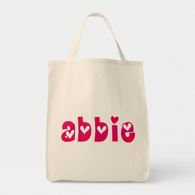 Abbie in Hearts Tote Bag Tragetasche (Vorne)