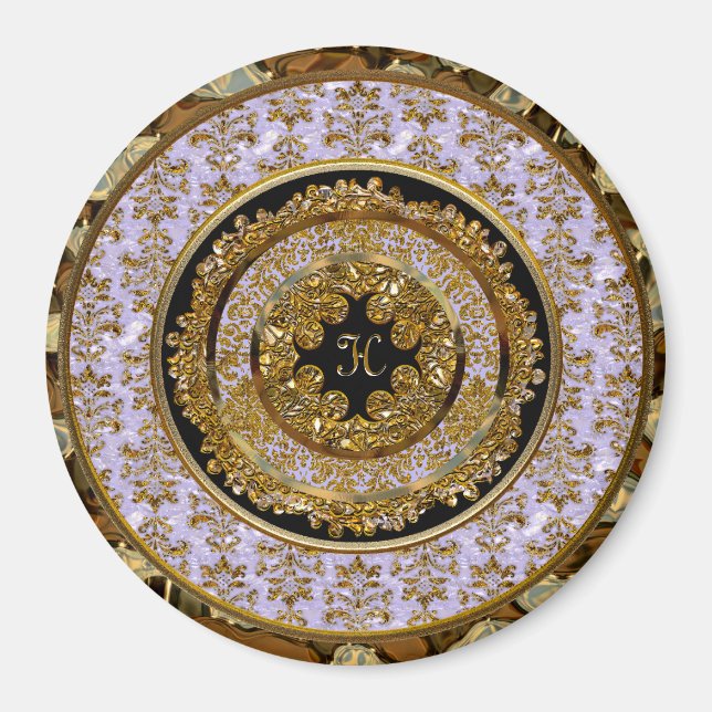 Abbigail Edeline Victorian Monogramm Magnet (Vorne)
