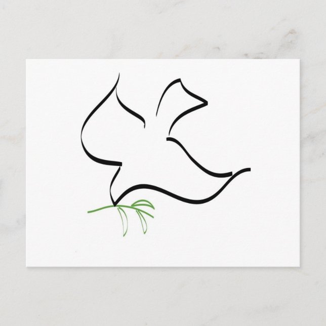 Abbild der Taube- und Olivenzweigung Postkarte (Vorderseite)