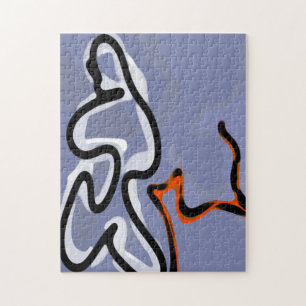 Abbildung: Abstrakt Blau, Orange, B & W
