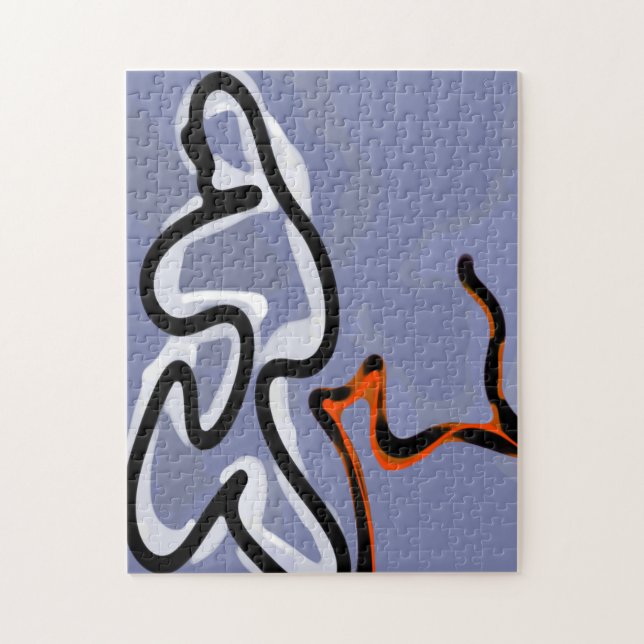 Abbildung: Abstrakt Blau, Orange, B & W (Vertikal)