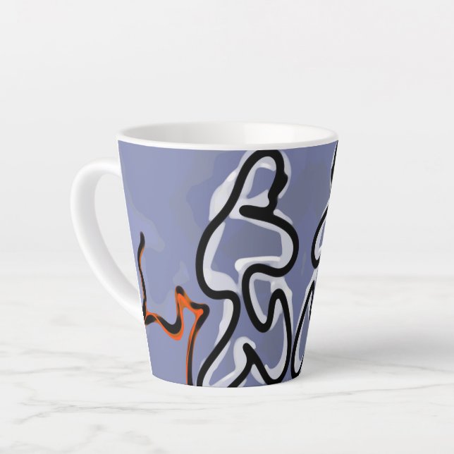Abbildung: Abstrakt Blau, Orange, B & W Milchtasse (Linke Ecke)