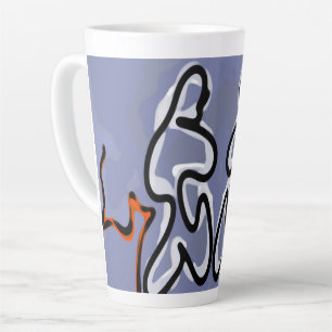 Abbildung: Abstrakt Blau, Orange, B & W Milchtasse