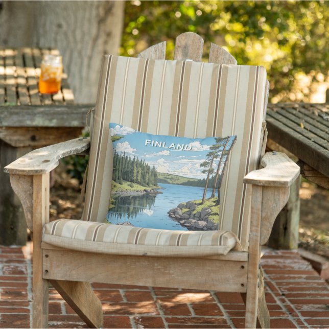 Abbildung "Benutzerdefinierter Text Finnland" Kissen (Stuhl)