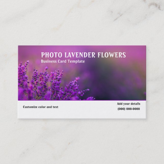 Abbildung der Lavendel-Blume-Visitenkarte Visitenkarte (Vorderseite)