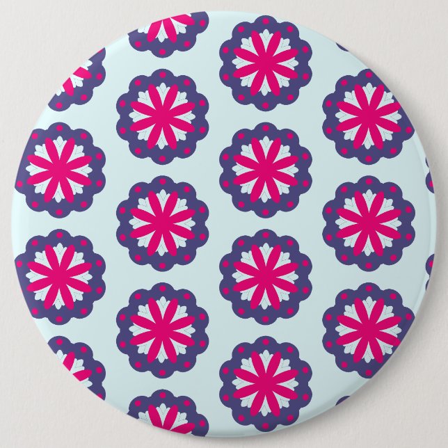 Abbildung der lila und rosa Blumenformen Button (Vorderseite)