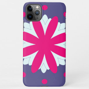 Abbildung der lila und rosa Blumenformen iPhone 11Pro Max Hülle