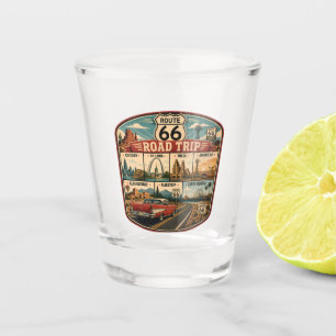 Abbildung der Sehenswürdigkeiten an der Route 66, Schnapsglas