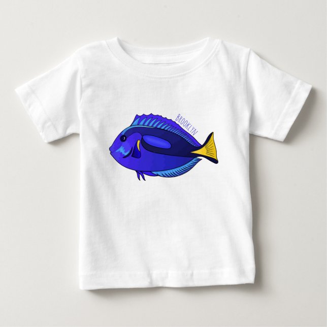 Abbildung des Blauen Tang-Cartoon Baby T-shirt (Vorderseite)