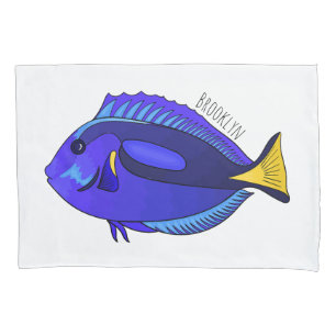 Abbildung des Blauen Tang-Cartoon Kissenbezug