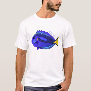Abbildung des Blauen Tang-Cartoon T-Shirt