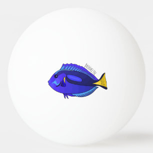 Abbildung des Blauen Tang-Cartoon Tischtennisball