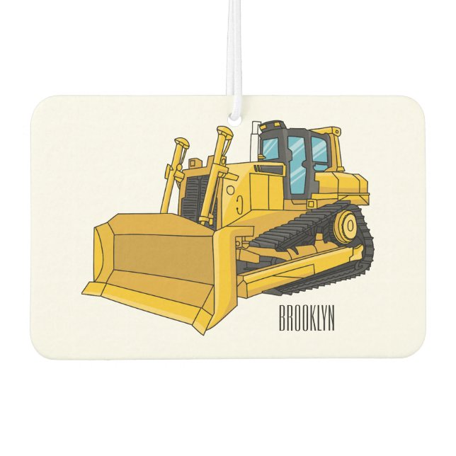 Abbildung des Bulldozer-Cartoon Autolufterfrischer (Vorderseite)