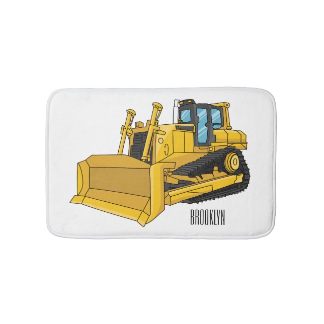 Abbildung des Bulldozer-Cartoon Badematte (Vorderseite)