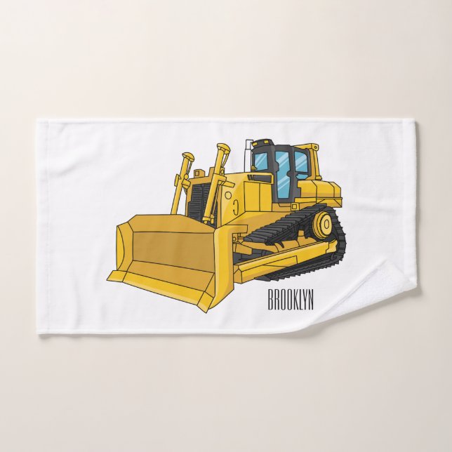 Abbildung des Bulldozer-Cartoon Badhandtuch Set (Handtuch)