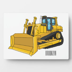 Abbildung des Bulldozer-Cartoon Fotoplatte