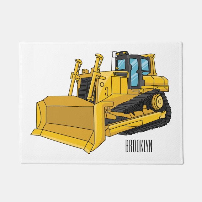 Abbildung des Bulldozer-Cartoon Fußmatte (Vorderseite)