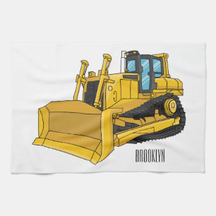 Abbildung des Bulldozer-Cartoon Geschirrtuch