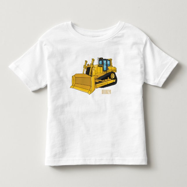 Abbildung des Bulldozer-Cartoon Kleinkind T-shirt (Vorderseite)