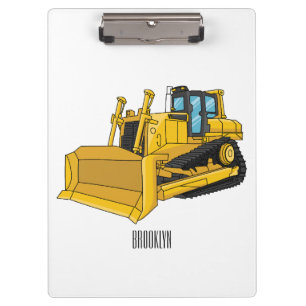 Abbildung des Bulldozer-Cartoon Klemmbrett