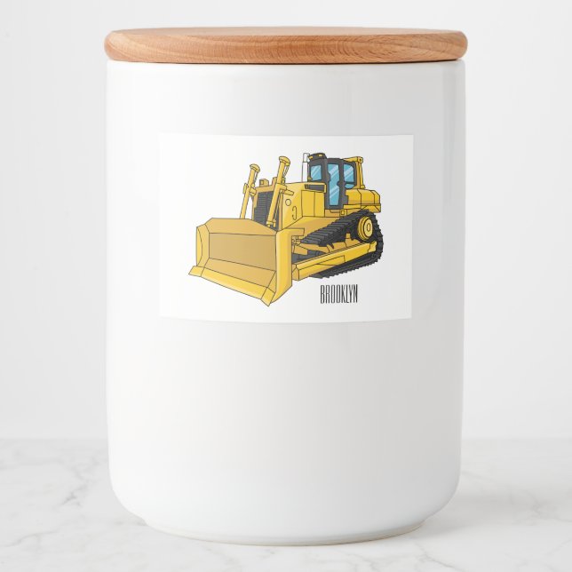 Abbildung des Bulldozer-Cartoon Lebensmitteletikett (Vorderseite)