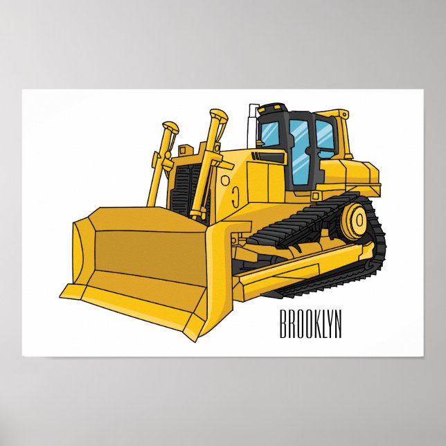 Abbildung des Bulldozer-Cartoon Poster (Vorne)