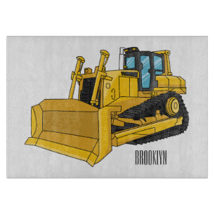 Abbildung des Bulldozer-Cartoon Schneidebrett