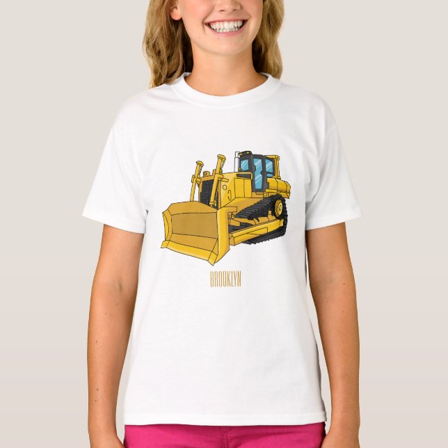 Abbildung des Bulldozer-Cartoon T-Shirt (Vorderseite)