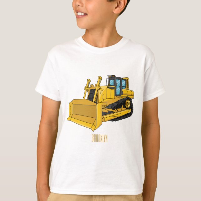 Abbildung des Bulldozer-Cartoon T-Shirt (Vorderseite)