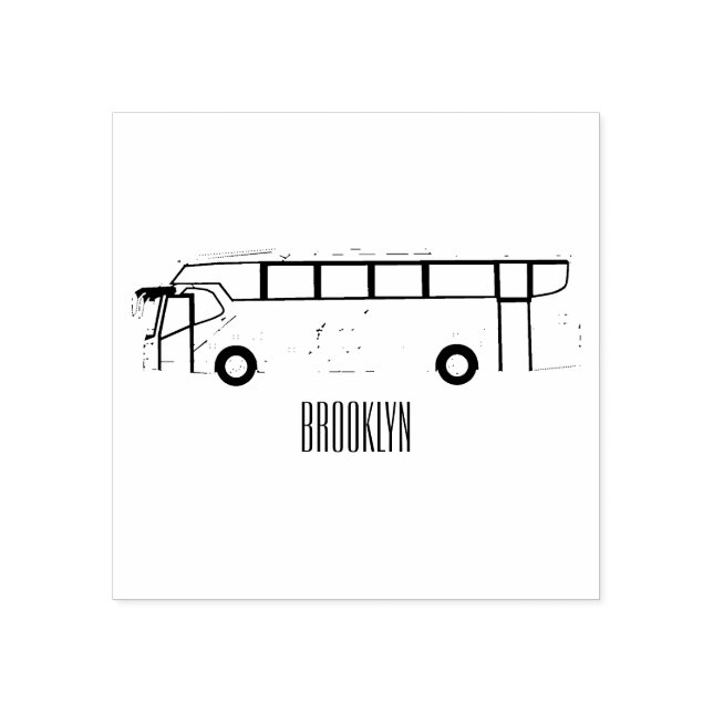 Abbildung des Bus-Cartoon Gummistempel (Prägung)