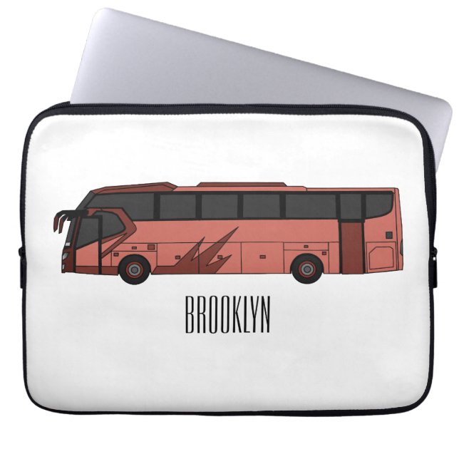 Abbildung des Bus-Cartoon Laptopschutzhülle (Vorderseite)