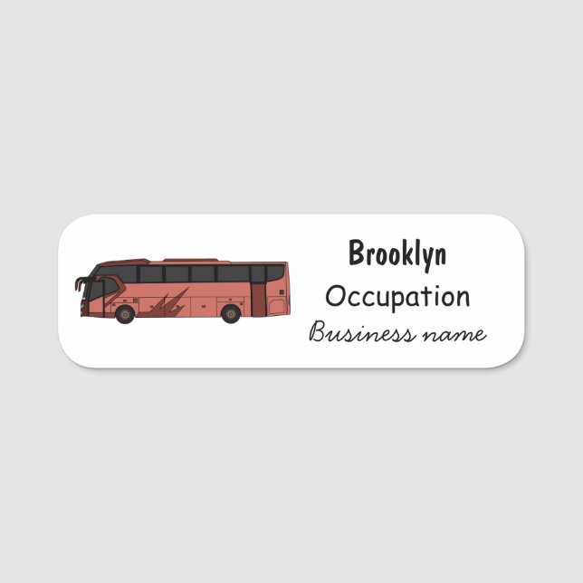Abbildung des Bus-Cartoon Namensschild (Vorderseite)