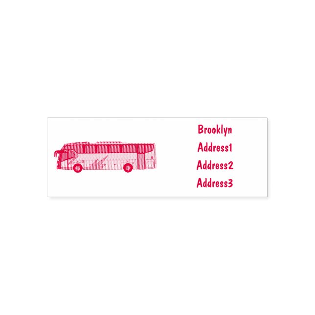 Abbildung des Bus-Cartoon Permastempel (Design)