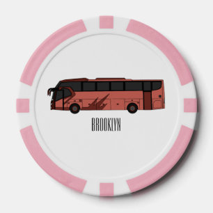 Abbildung des Bus-Cartoon Pokerchips