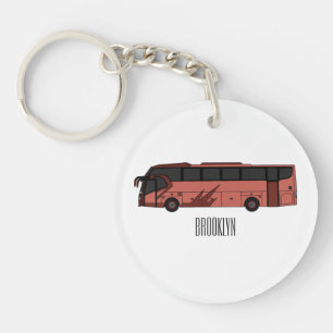 Abbildung des Bus-Cartoon Schlüsselanhänger