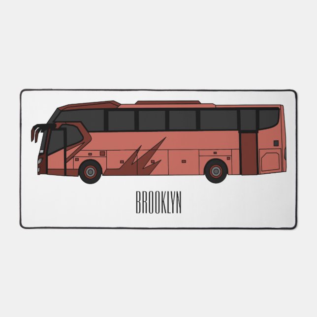 Abbildung des Bus-Cartoon Schreibtischunterlage (Vorderseite)