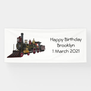 Abbildung des Cartoon der Dampflokomotive Banner