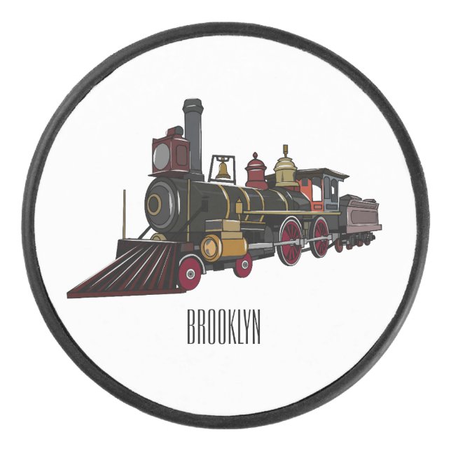 Abbildung des Cartoon der Dampflokomotive Eishockey Puck (Vorderseite)