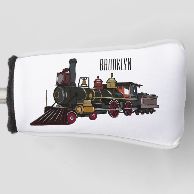 Abbildung des Cartoon der Dampflokomotive Golf Headcover (Vorderseite)