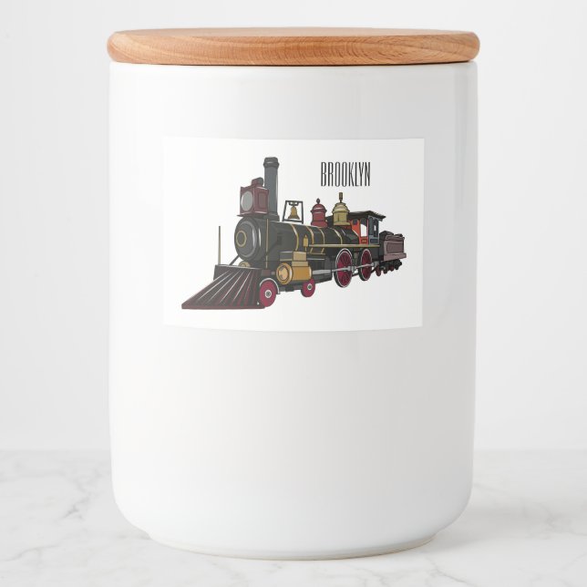 Abbildung des Cartoon der Dampflokomotive Lebensmitteletikett (Vorderseite)