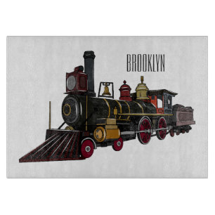 Abbildung des Cartoon der Dampflokomotive Schneidebrett