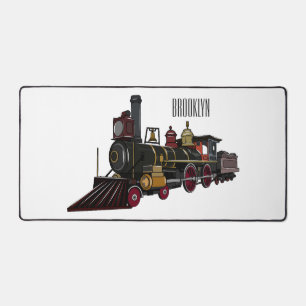 Abbildung des Cartoon der Dampflokomotive Schreibtischunterlage