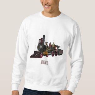 Abbildung des Cartoon der Dampflokomotive Sweatshirt
