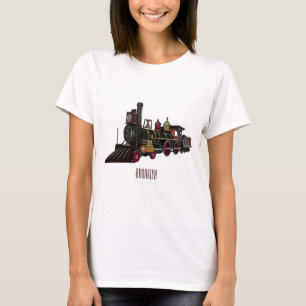 Abbildung des Cartoon der Dampflokomotive T-Shirt