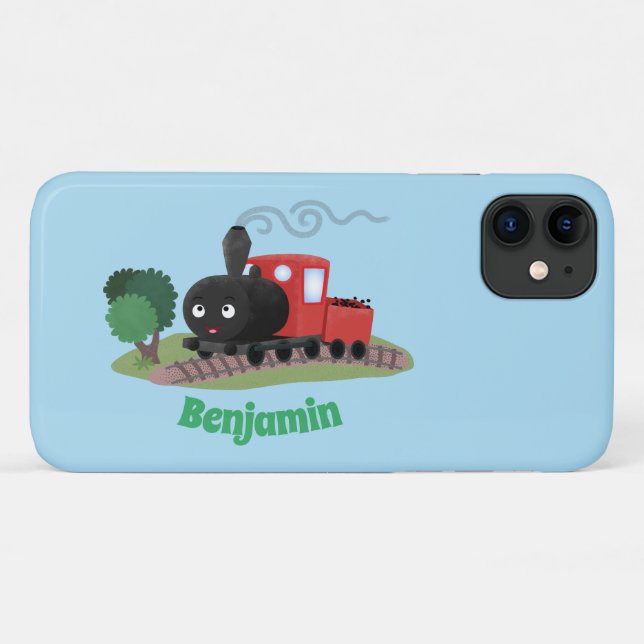 Abbildung des Cartoon der niedlichen Dampfzuglokom Case-Mate iPhone Hülle (Rückseite (Horizontal))