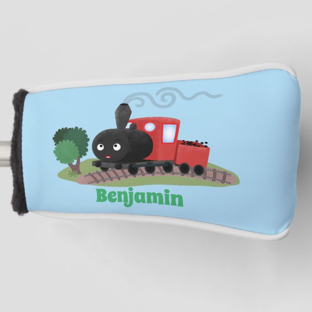Abbildung des Cartoon der niedlichen Dampfzuglokom Golf Headcover (Vorderseite)