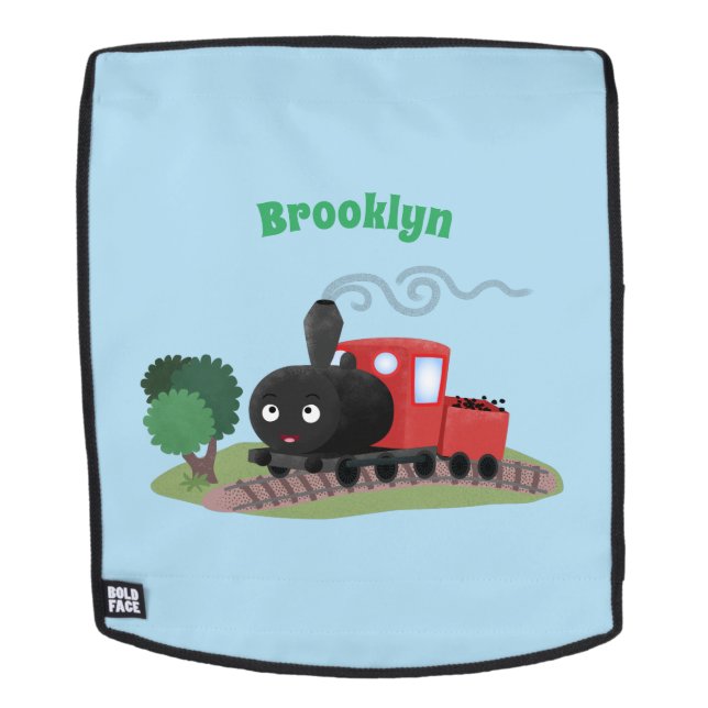 Abbildung des Cartoon der niedlichen Dampfzuglokom Rucksack (Abnehmbare Front)